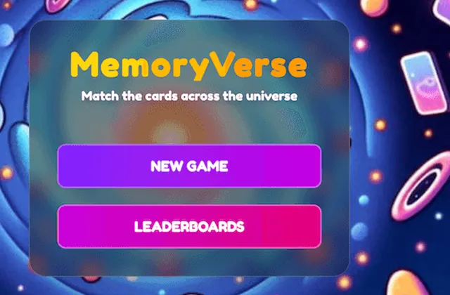 Interface preview of the MemoryVerse web game