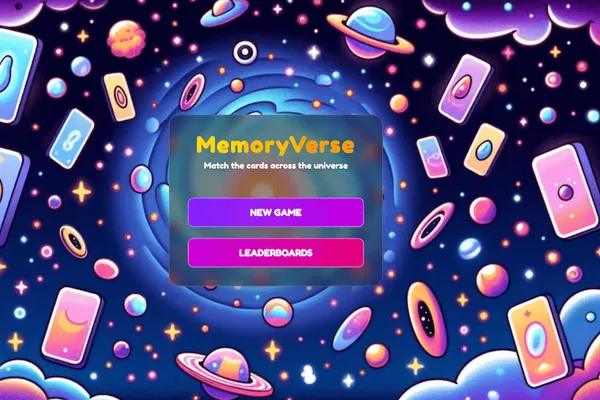 Screenshot projektu MemoryVerse Hra