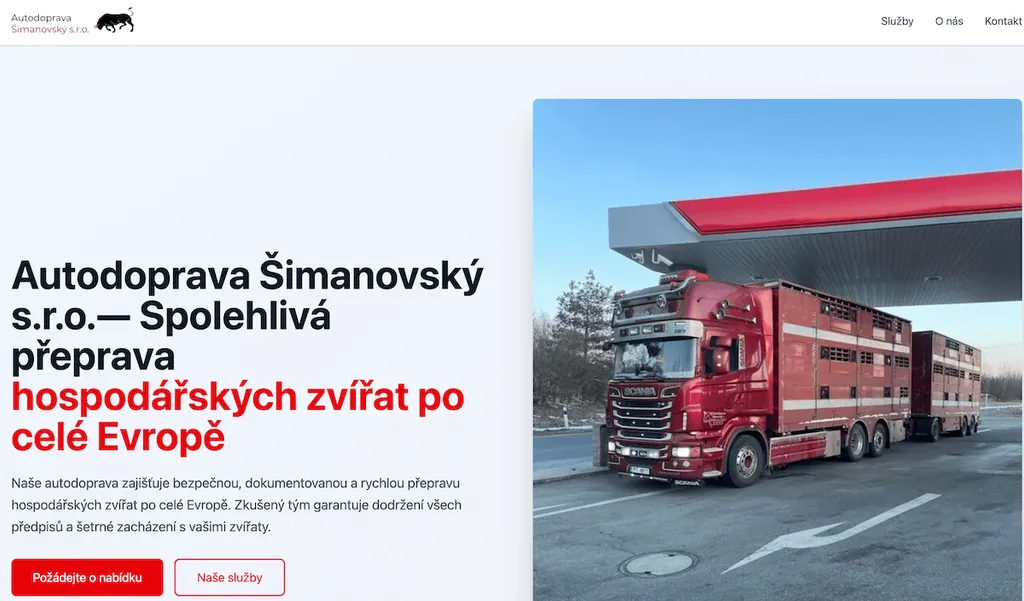Project screenshot Autodoprava Simanovsky s.r.o.