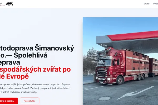 Screenshot projektu Autodoprava Šimanovský s.r.o.